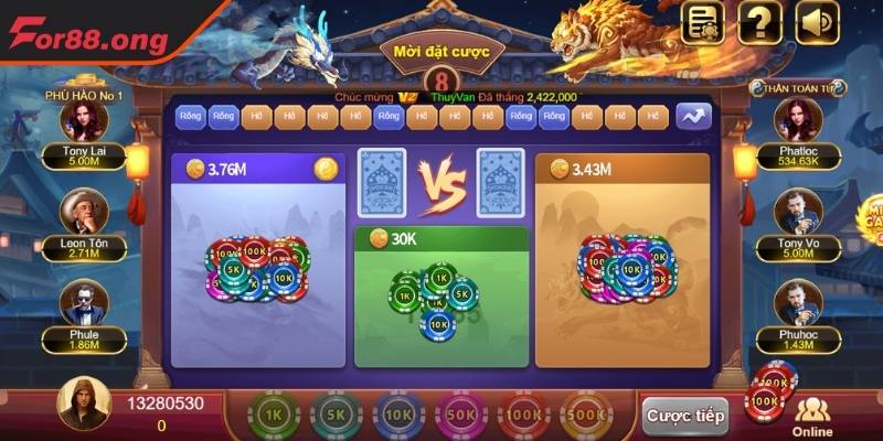 Tips bí kíp đánh bài Rồng Hổ ăn đậm tiền